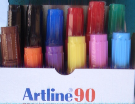 Artline 109041 90 Assorted Permanent Markers Box 12 - 10 Colours